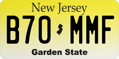 NJ license plate B70MMF