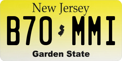 NJ license plate B70MMI