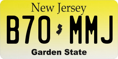 NJ license plate B70MMJ