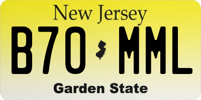 NJ license plate B70MML