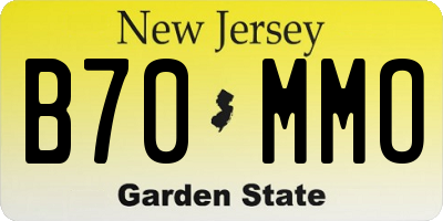 NJ license plate B70MMO