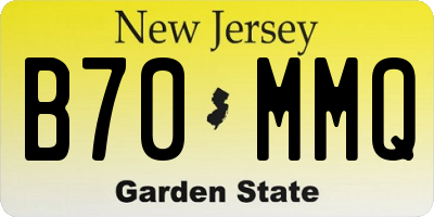 NJ license plate B70MMQ