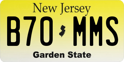NJ license plate B70MMS