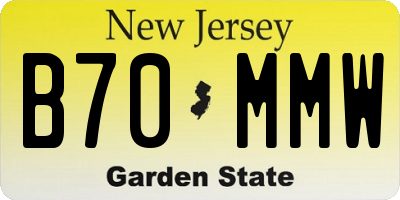NJ license plate B70MMW