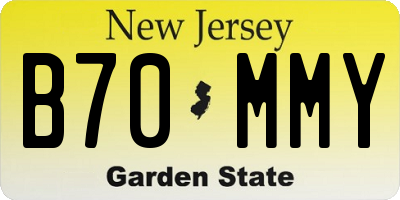 NJ license plate B70MMY