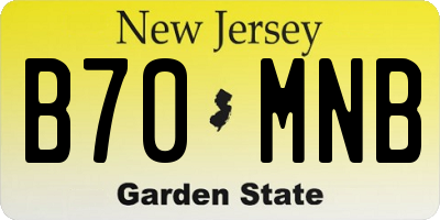 NJ license plate B70MNB
