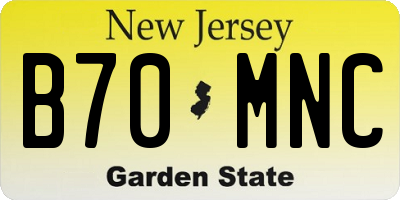 NJ license plate B70MNC