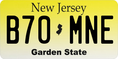 NJ license plate B70MNE
