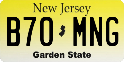 NJ license plate B70MNG