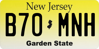 NJ license plate B70MNH