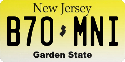 NJ license plate B70MNI