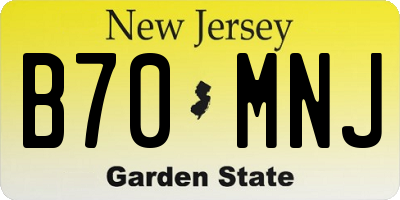 NJ license plate B70MNJ