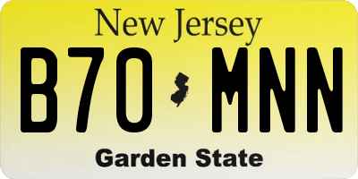 NJ license plate B70MNN