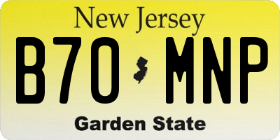 NJ license plate B70MNP