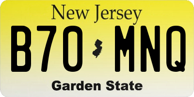 NJ license plate B70MNQ