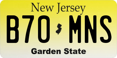 NJ license plate B70MNS