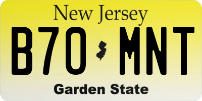 NJ license plate B70MNT