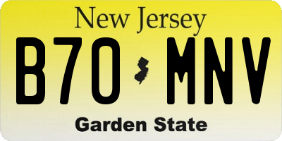NJ license plate B70MNV