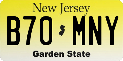 NJ license plate B70MNY
