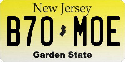 NJ license plate B70MOE