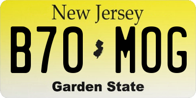 NJ license plate B70MOG