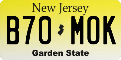 NJ license plate B70MOK