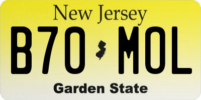 NJ license plate B70MOL