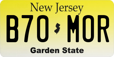 NJ license plate B70MOR