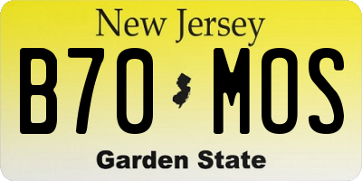 NJ license plate B70MOS