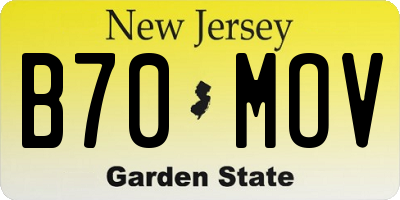 NJ license plate B70MOV