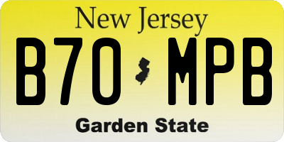 NJ license plate B70MPB