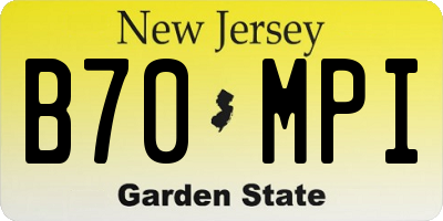 NJ license plate B70MPI