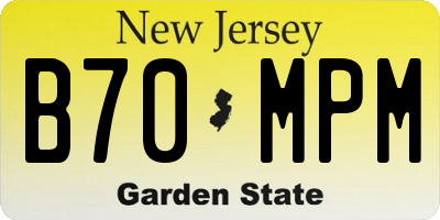 NJ license plate B70MPM