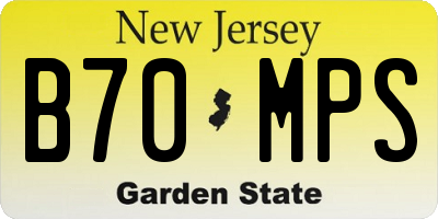 NJ license plate B70MPS