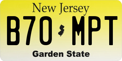 NJ license plate B70MPT