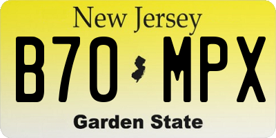 NJ license plate B70MPX