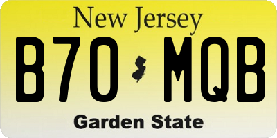 NJ license plate B70MQB