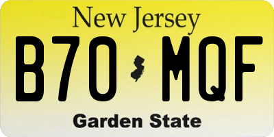 NJ license plate B70MQF