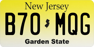 NJ license plate B70MQG