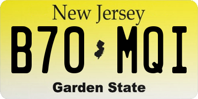 NJ license plate B70MQI