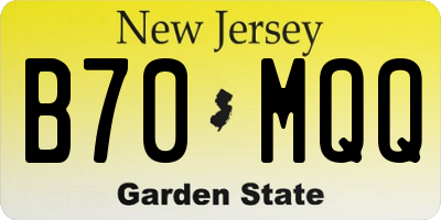 NJ license plate B70MQQ
