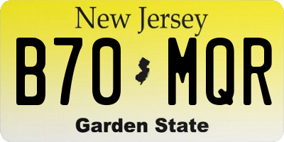 NJ license plate B70MQR