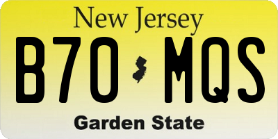 NJ license plate B70MQS