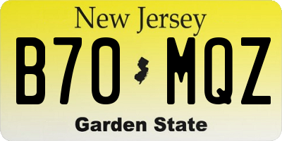 NJ license plate B70MQZ