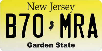 NJ license plate B70MRA