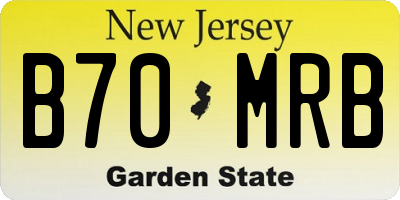 NJ license plate B70MRB