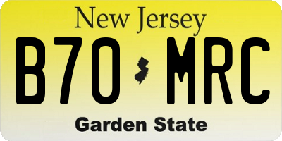 NJ license plate B70MRC