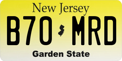NJ license plate B70MRD