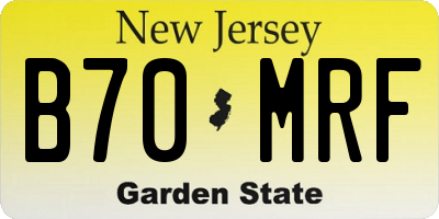 NJ license plate B70MRF