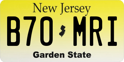 NJ license plate B70MRI